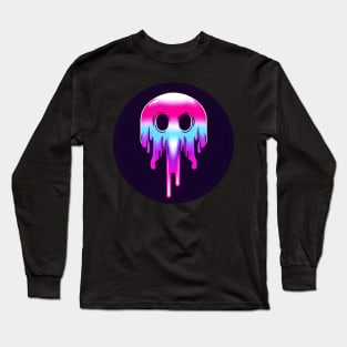 Neon Meltdown Skull Tee Long Sleeve T-Shirt